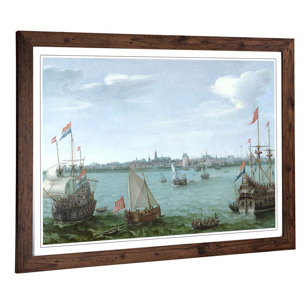 Big Box Art Framed Print of Abraham Adam Willaerts Painting Design | Wall Art Picture | Home Decor for Kitchen, Living Room, Bedroom, Hallway, Walnut, A2 / 24.5x18 Inch / 62x45cm