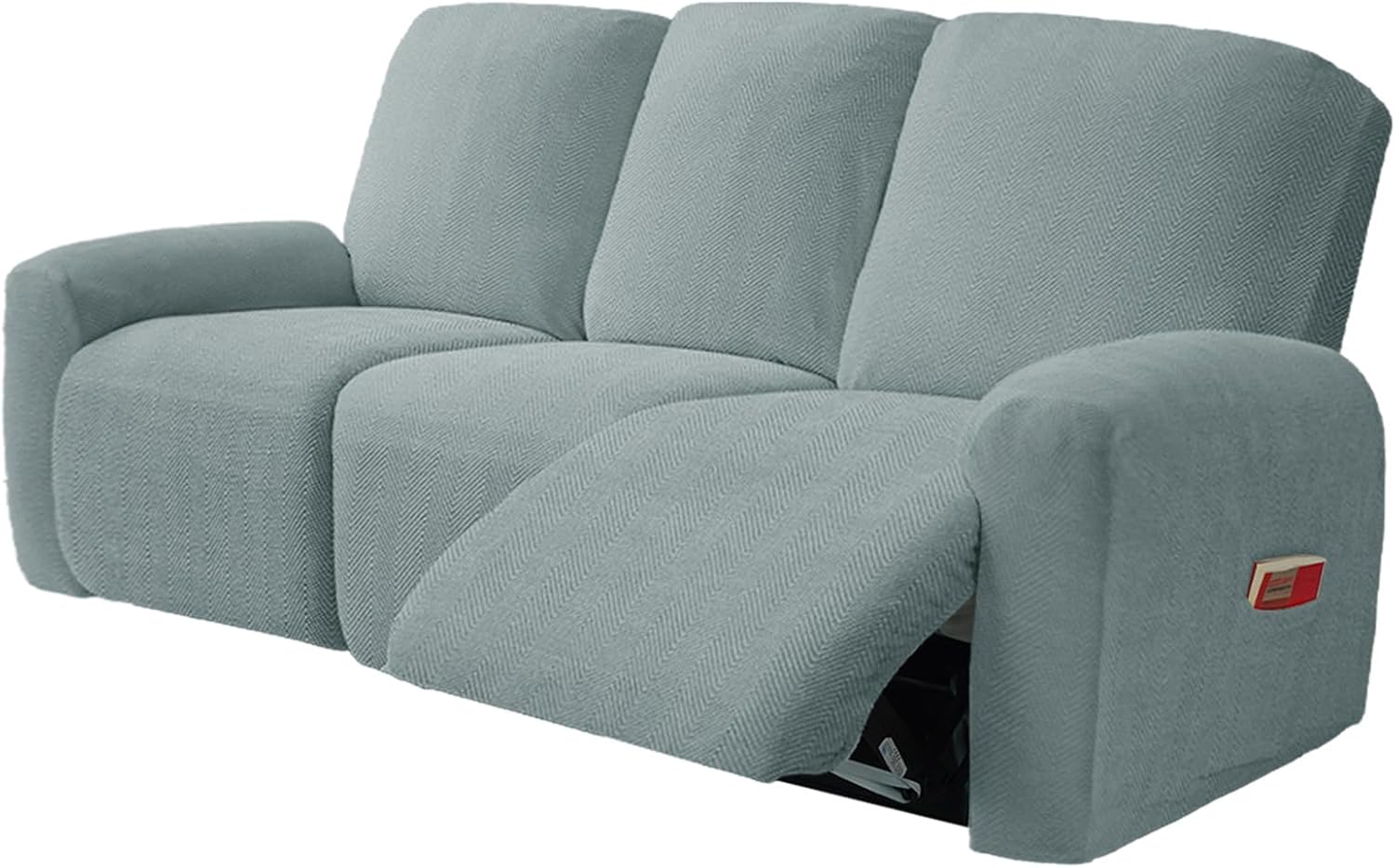 A, Fashion 3 Seater Reclining Chair Covers for Living Room, Thicken Recliner Chair Slipcover Couch Cover Reversible Recliner Sofa Covers, Anti-Slip Armchair Covers for Recliner Chairs
