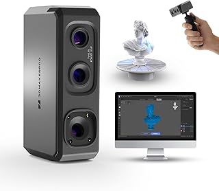 3DMakerpro Seal Lite [Premium Kit] 3D-Scanner für kleine Objekte & 3D-Druck, 0,02 mm Präzision, inkl. Stativ & Drehteller, Blaues Licht (Leistungsstarker PC erforderlich)