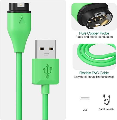 Miniatura 5 de AWINNER Compatible con el cable cargador de reloj Garmin (USB A -2 unidades)