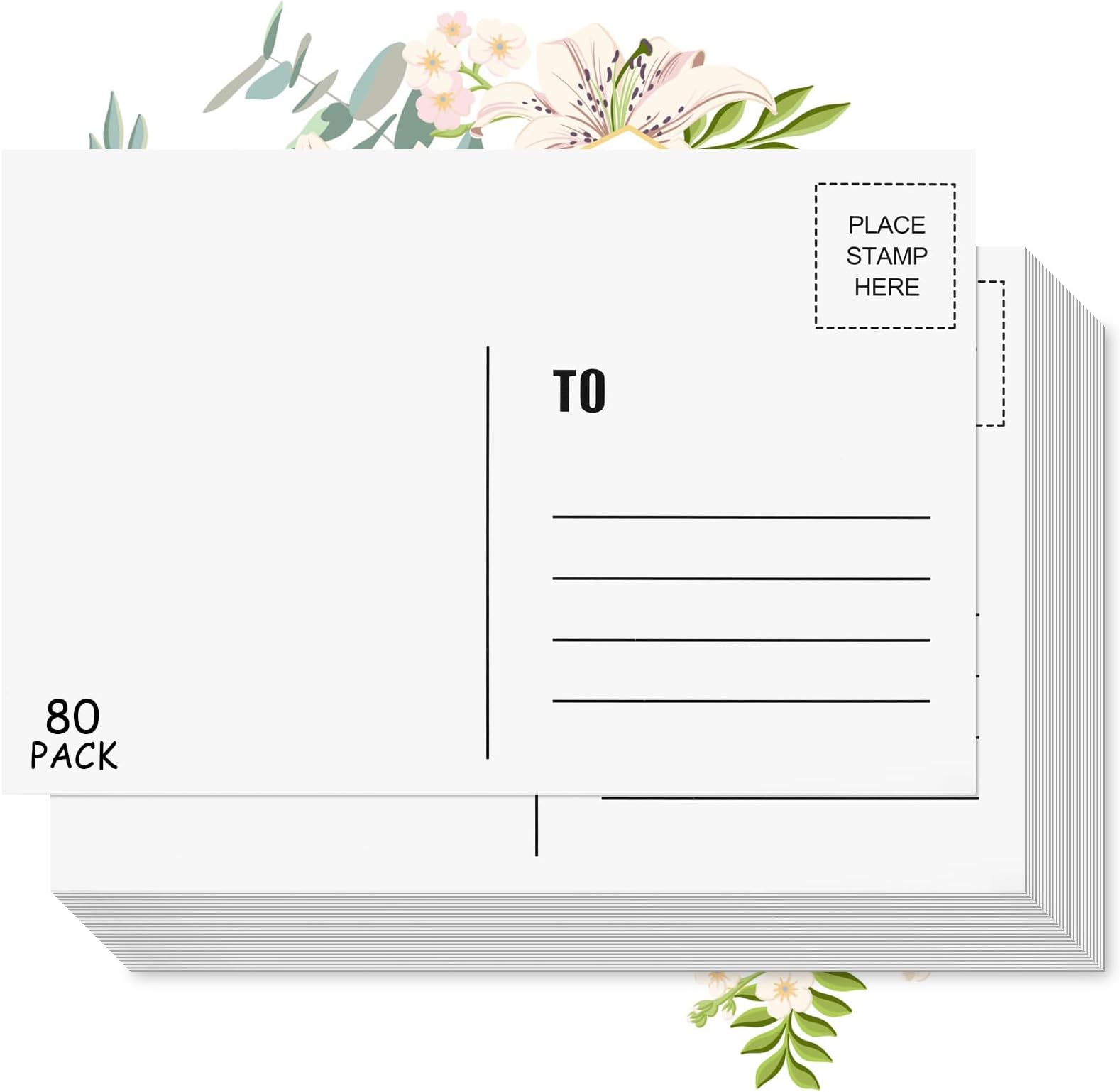 COIDEA Blank Postcards for Mailing, 80 Post Cards for Mailing, 300 GSM White 4 x 6 inches Cardstock Paper Mailable Printable Postcards Bulk for Birthday, Thank You, Business Postcards