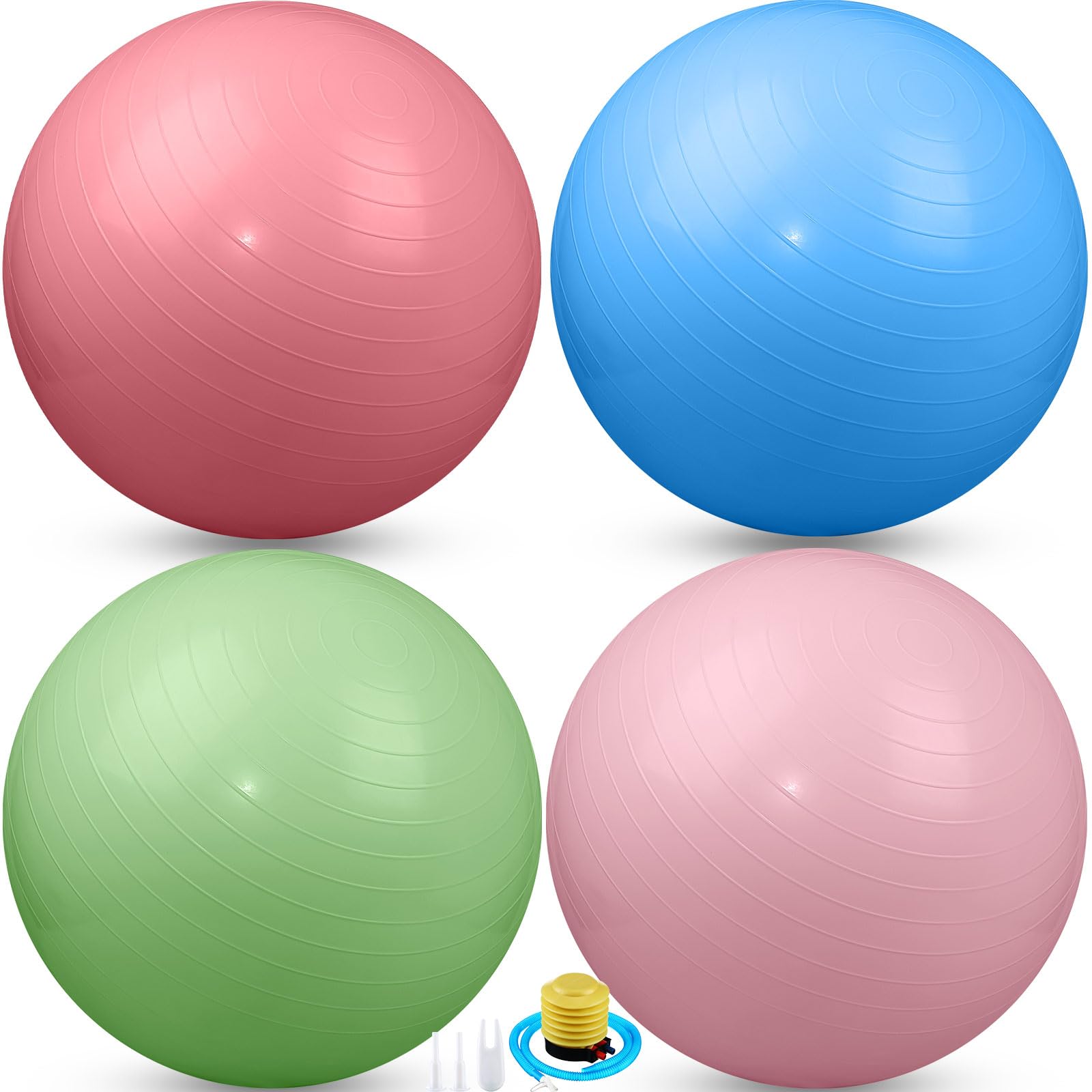 Leyndo 4 Pcs 26 Inch Yoga Exercise Ball Pilates