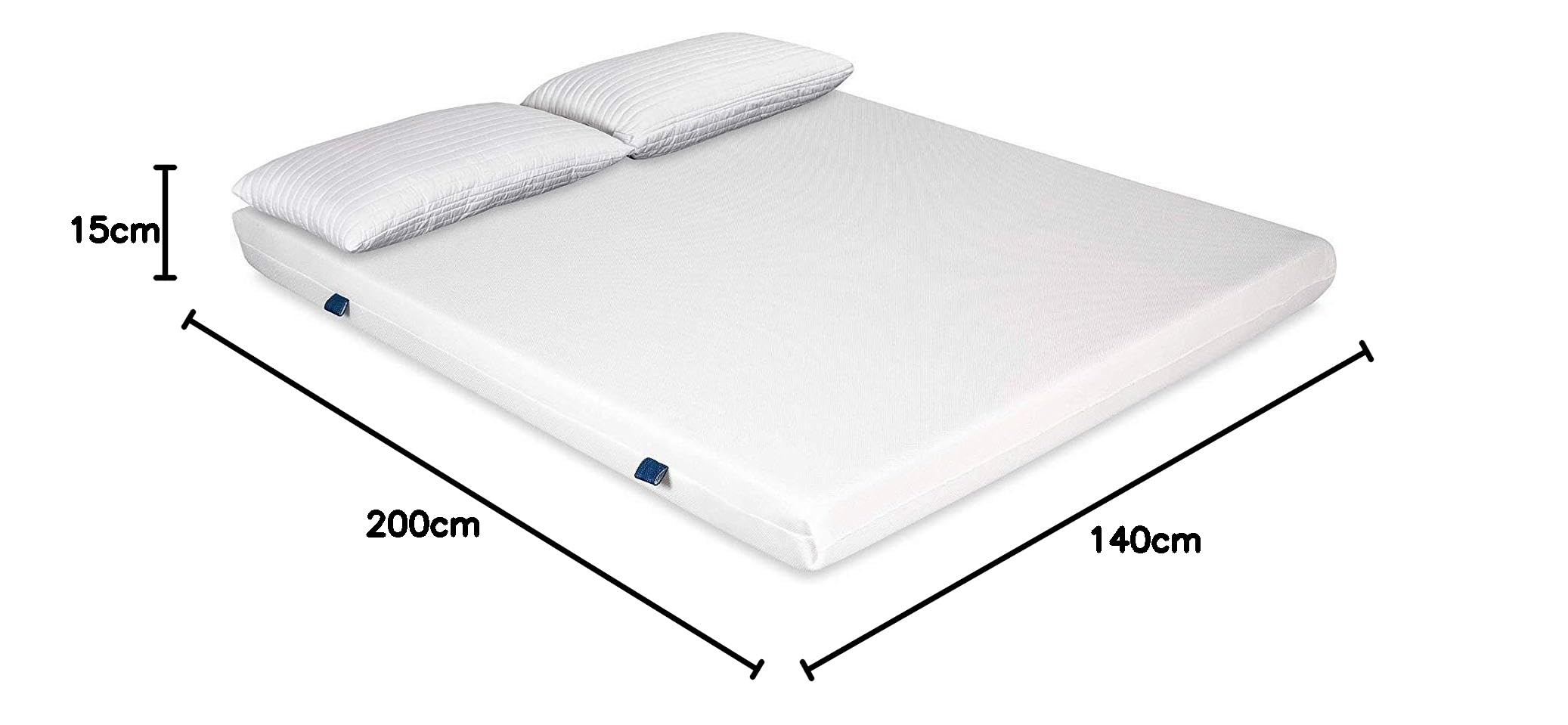 EvergreenWeb - Colchón 140x200 de espumación Alto 15 cm + 2 Almohadas Viscoelásticas Gratuitas, Revestimiento en Air Space, Tejido Transpirable, Ortopédico, para Todas Camas - Blanco