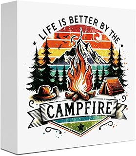Camping Theme Classroom Camping Theme Decorations Camper Gifts Bonfire Night Wood Sign Decor for Classroom Office Home