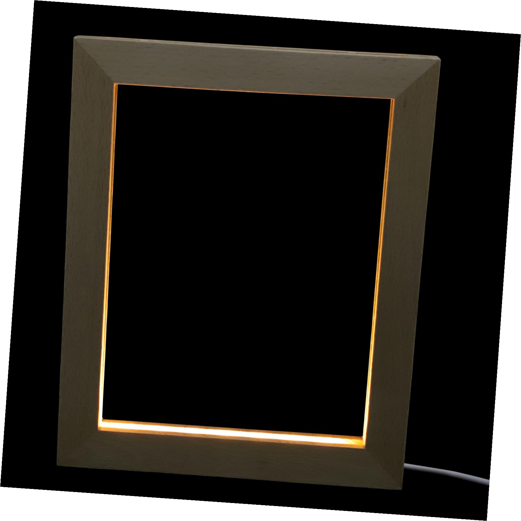 Marco de Fotos LED de Madera para Escritorio, Luz Nocturna Decorativa