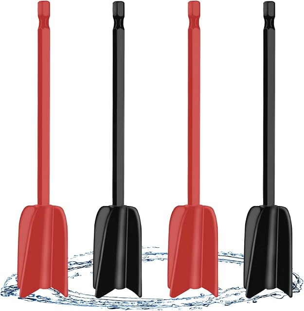 Resin Mixer Epoxy Mixer Paddles - 4 Reusable Reusable Paint and Resin Mixer Paddle to Mix Epoxy Resin, Paint, Ceramic Glaze and Reduce Bubbles - Paint Mixer for Drill
