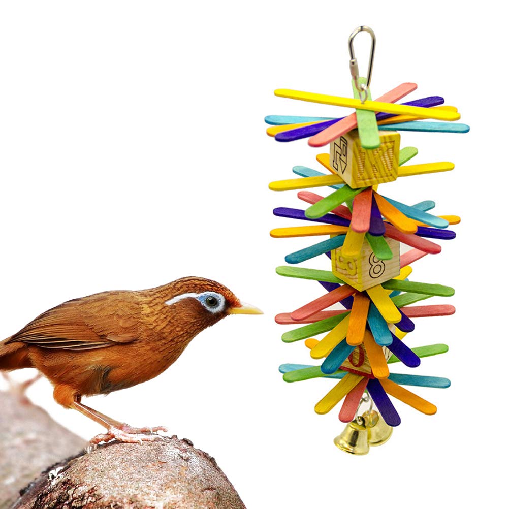 balacoo Bird Parrot Foraging Popsicle Sticks Chew Toy for Medium and Small Parrots and Birds