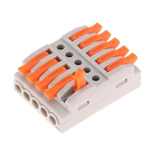 Vista 53 de DIANN Conectores de cable de palanca, empalmes en línea de 3 circuitos, conector de cable eléctrico SPL-3, tuercas de palanca, conectores de alambre