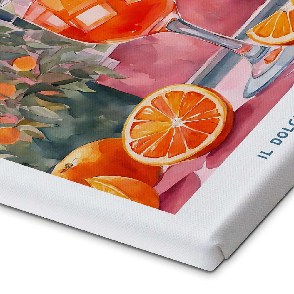 Posterlounge Estate Italiana - Aperol Spritz Leinwandbild | 60 x 80 cm von Ohkimiko Rosé Wandbilder Wanddeko
