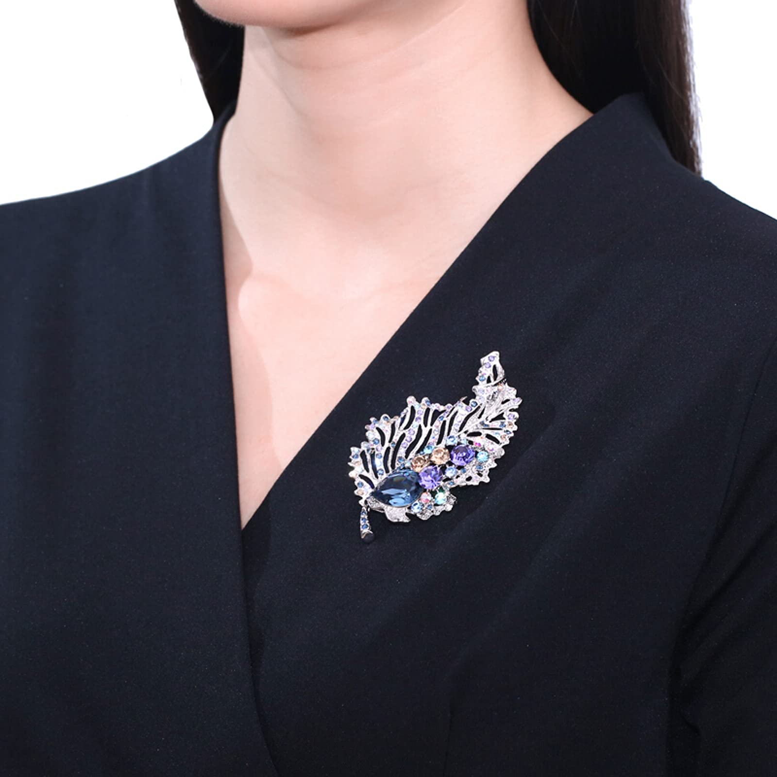 Broszka dekoracyjna Elegancka unikalna broszka z liśćmi, szpilki do klapy szalika, ubrania, korsarz - broszka w kształcie liścia rośliny, damskie, urodziny, ślub, bal, dekoracyjna broszka (A)