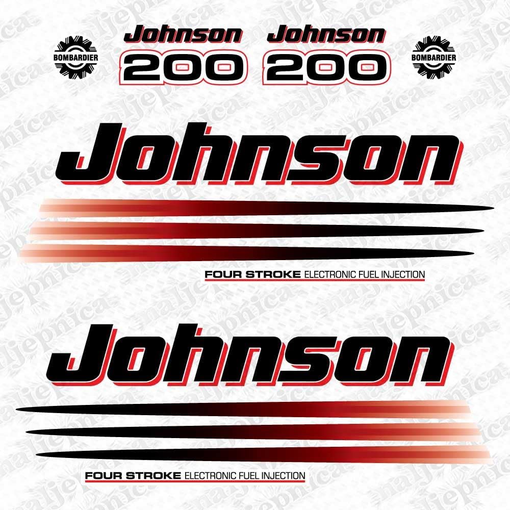 411 Decals Aftermarket Replacement for Johnson 200 (2002-2006) Four Stroke Outboard Decal Sticker Set