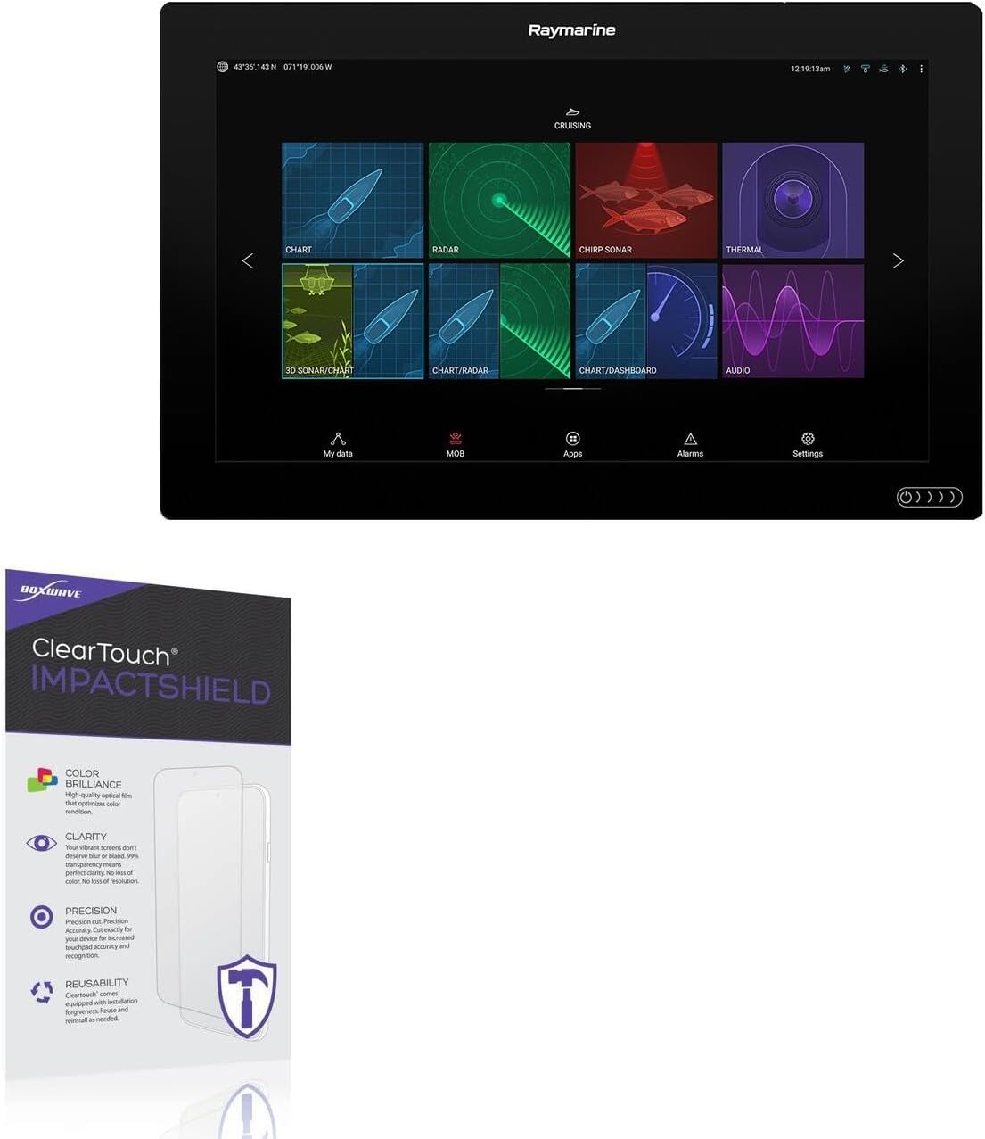BoxWave Screen Protector Compatible with Raymarine Axiom XL 19 - ClearTouch ImpactShield (2-Pack), Impenetrable Screen Protector Flexible Film