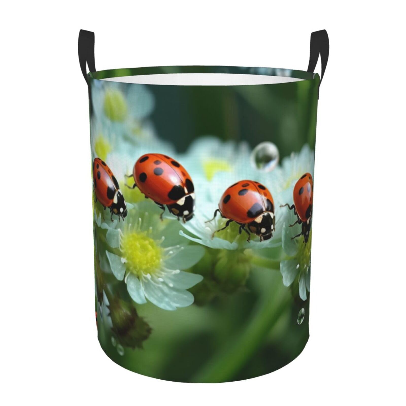 Panier à linge pliable motif coccinelle pour trier le linge