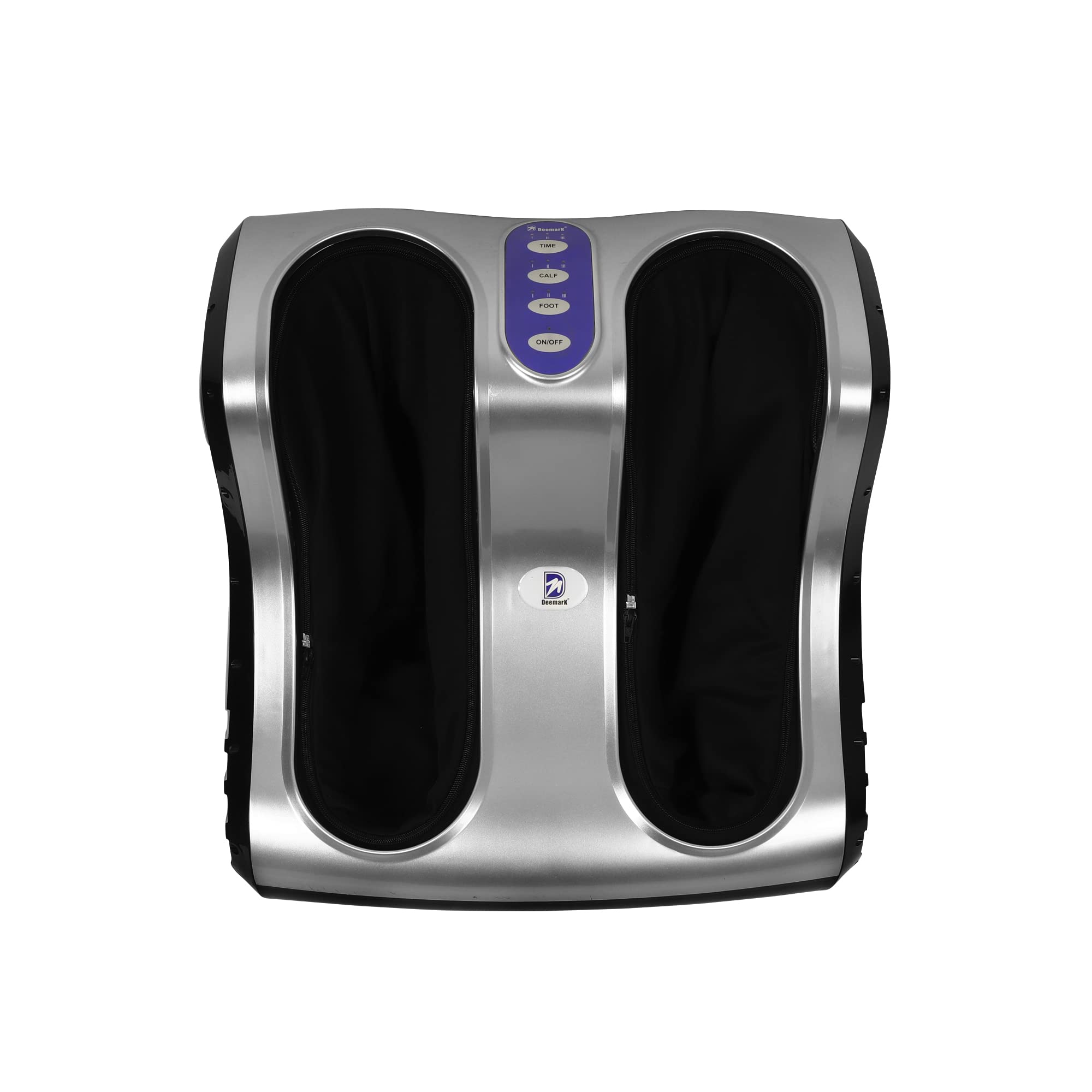 Spine Jadex Foot, Calf & Leg Massager, with Vibration & Heat, 3 Massage Levels, 4 Motors (Black -silver)