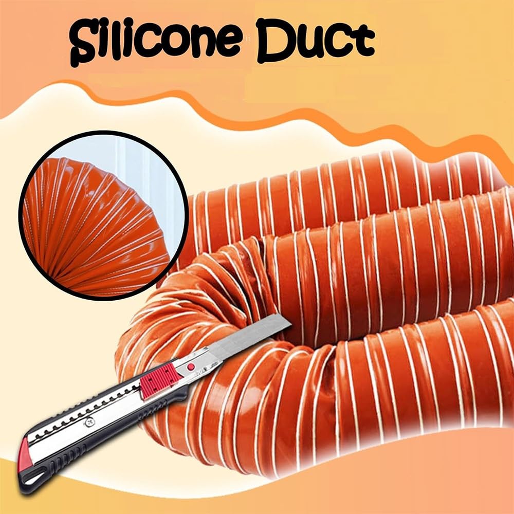 Silicone Condotti Tubo di Ventilazione Flessibile Diametro 20-305mm Tubo Flessibile per Condotto di Ventilazione Portatile Condotto Flessibile(2m(6.6ft),89mm)