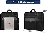 Garment Bag Travel Suit Bag for Men Large 40-Inch Carry on Garment Bag Up to 3 Suits for Business Trips,2 in 1 Hanging Suitcase Luggage Bags for Travel,Foldable Carry On Bag Fits 15.6Inch Laptop,Black