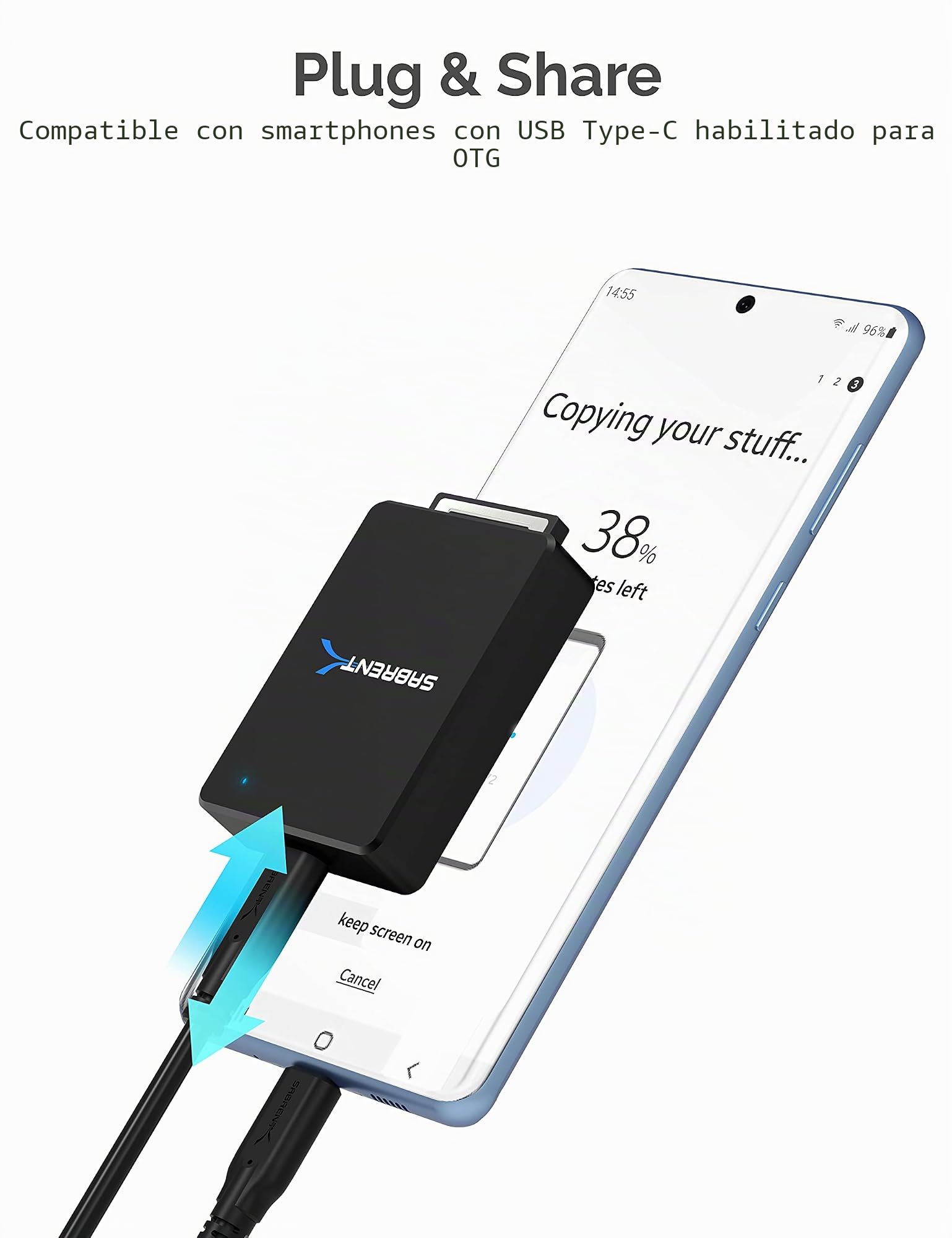 SABRENT Lector de Tarjetas CFexpress Tipo B| USB 3.2 Gen 2 | 10Gbps [CR-CFER]