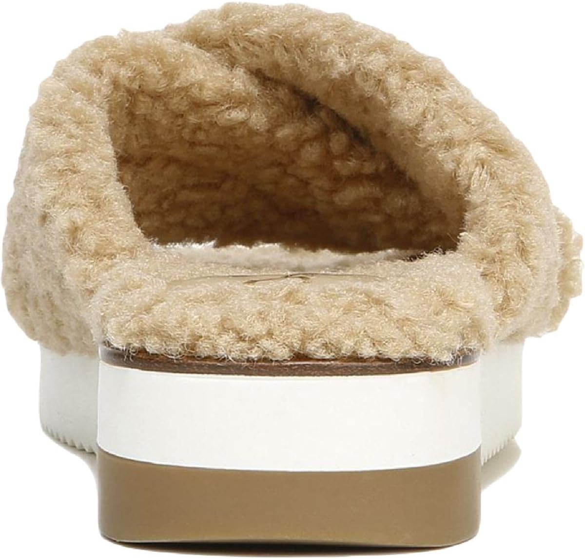 Sam Edelman Womens Alice Faux Fur Slippers Slide Sandals Tan 8 Medium (B,M)