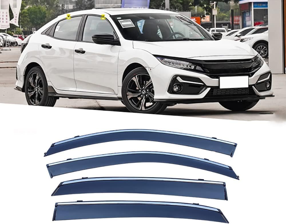 PANXUC Car Wind Deflectors for Civic Hatchback 2016-2021, Side Window Wind Rain Deflector Window Visor Sun Rain Guard Smoke Guards