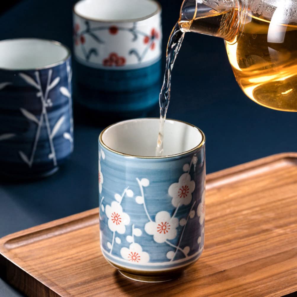 UPKOCH 2 Tasses À Thé Japonaises En CéRamique 3.15In Motif Peint RéSistantes À La Chaleur Pour Thé Et Infusions Service De Table ÉLéGant Et Pratique