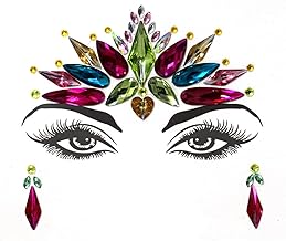 luoshaPUCY 1 PCS Brillantini Adesivi di Gemme per Viso, Strass Viso Gemme Adesivi per Festival Musicale Disco Bar Esibizione di Carnevale DJ Celebrazione Festa(Type-03)