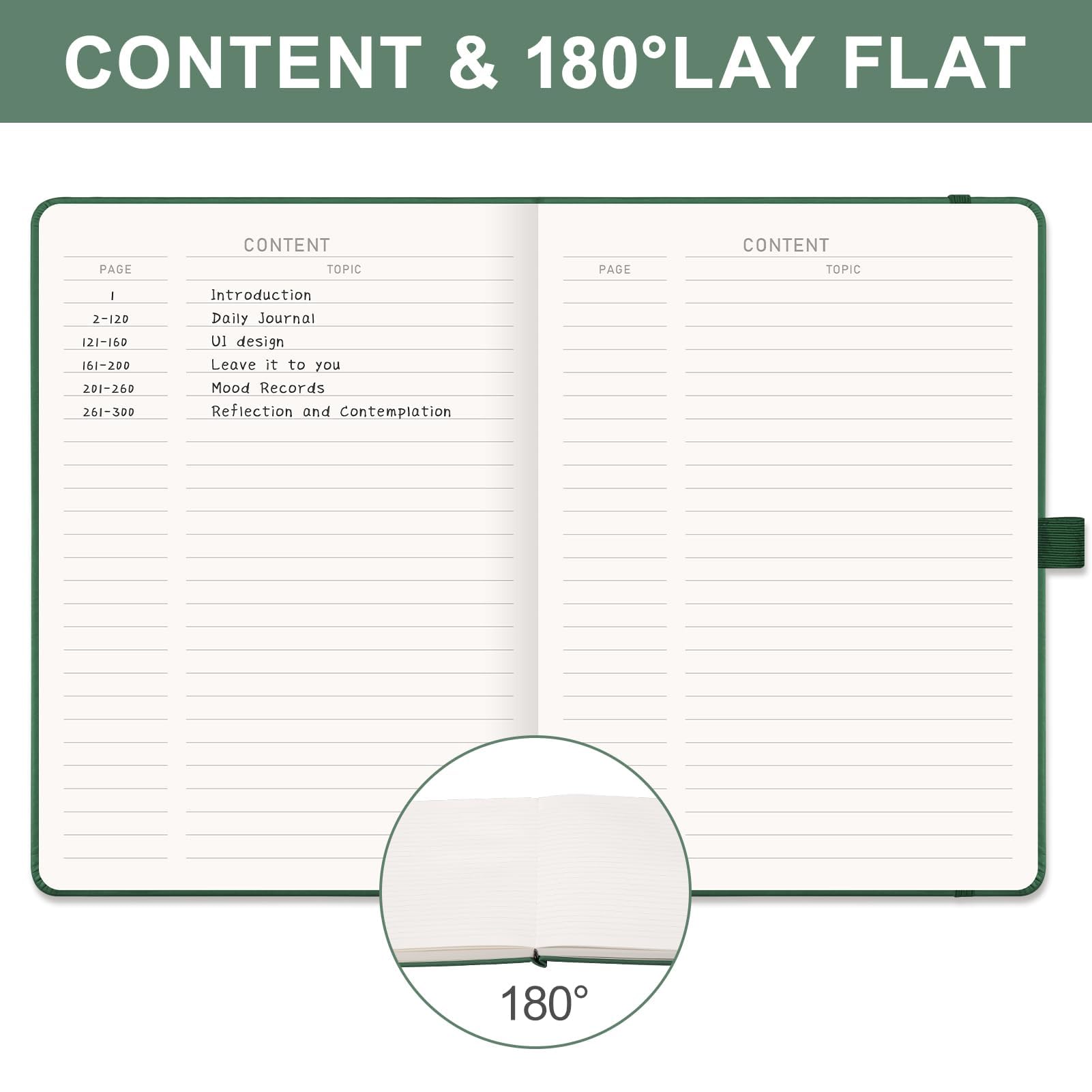 EMSHOI B5 Notebook Lined, 100gsm Hardcover Leather Journal with Sticky Notes - Image 4
