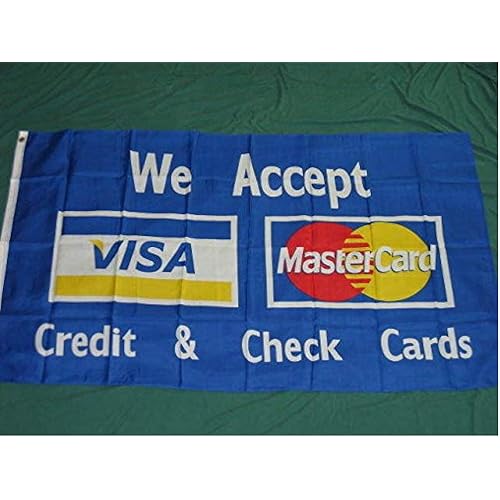 3x5 We Accept Visa & Mastercard Flag Credit Cards F759