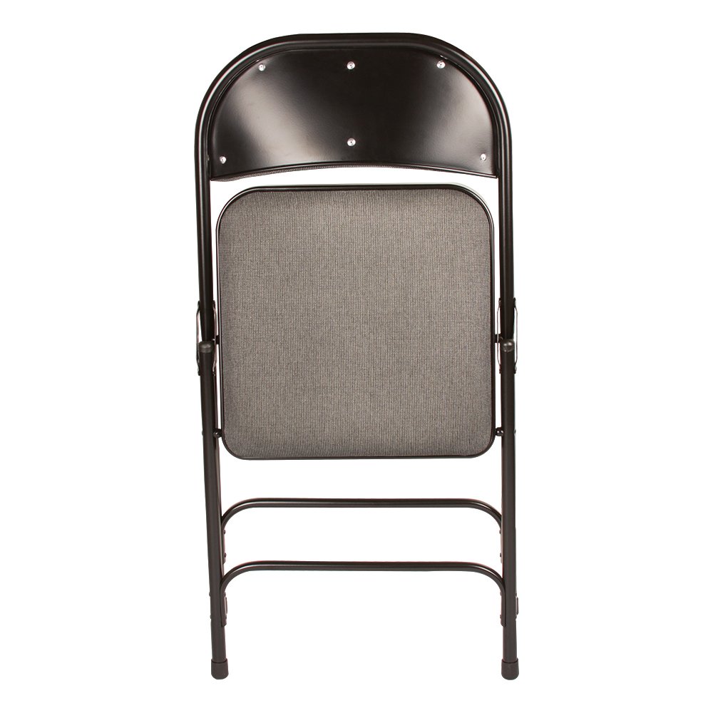 Norwood Commercial Furniture 6600 Series Folding Chair with Fabric Upholstered Seat and Back, Gray, NOR-SRO593-FBK-SO (Pack of 4), Black
