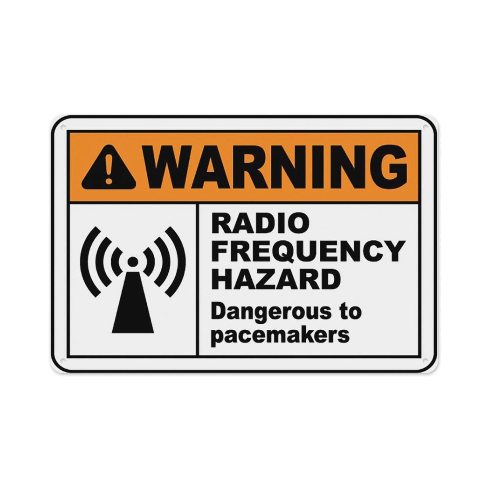 Peiyeety A07 Dangerous To Pacemakers Sign Aluminum Tin Warning Signs For Home Outdoor Garden 12X16 Inches