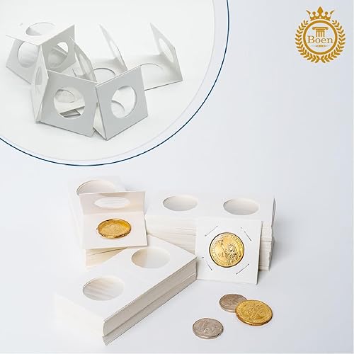 Miniatura 3 de Boen Monedero, 12 tamaños surtidos, 600 piezas son soportes profesionales para coleccionistas. Los suministros de colección de monedas incluyen 600