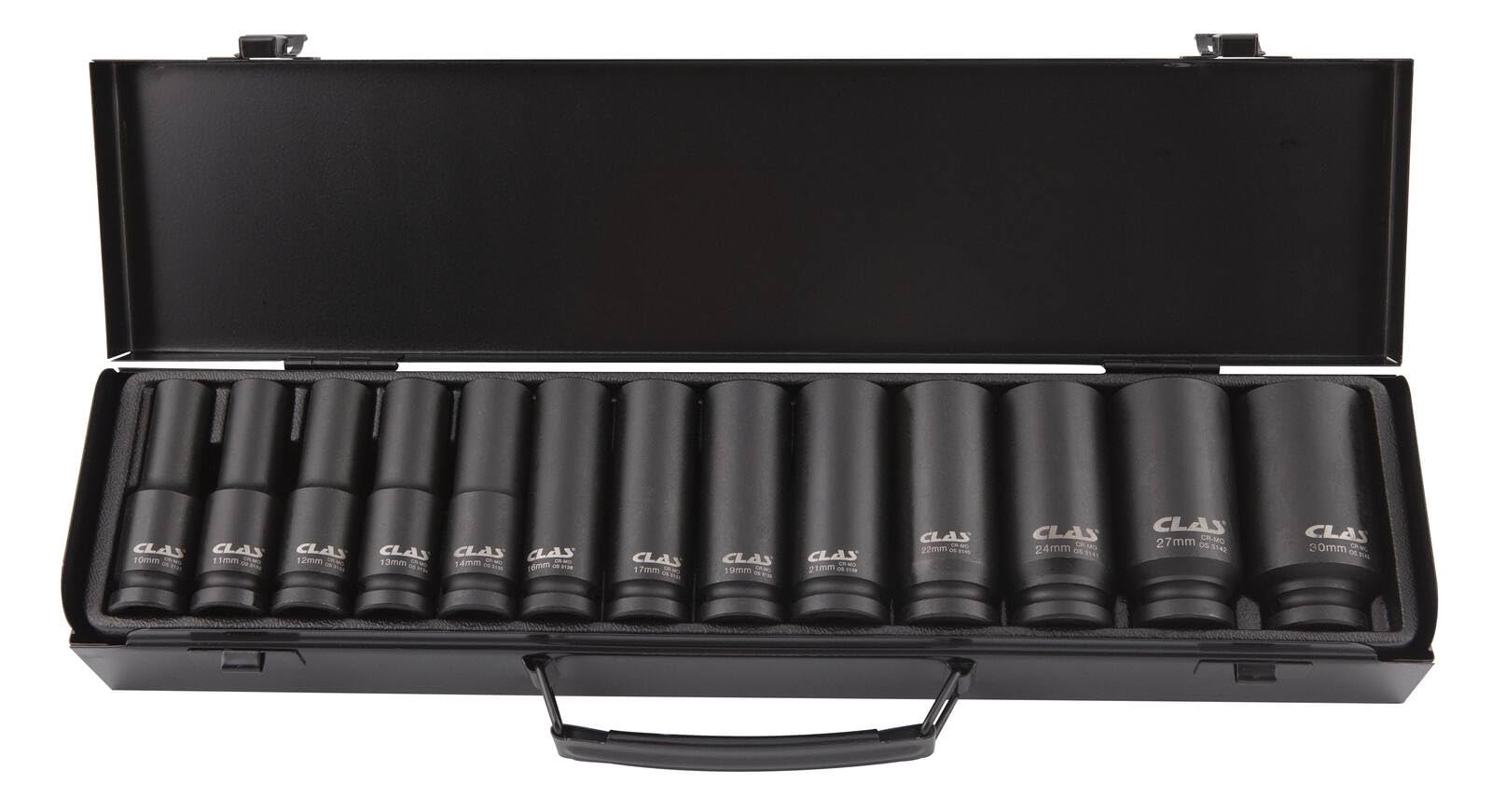 Coffret 13 douilles longues choc 6 pans 10-30mm 1/2" Cr-Mo - OS 3130 - CLAS Equipements