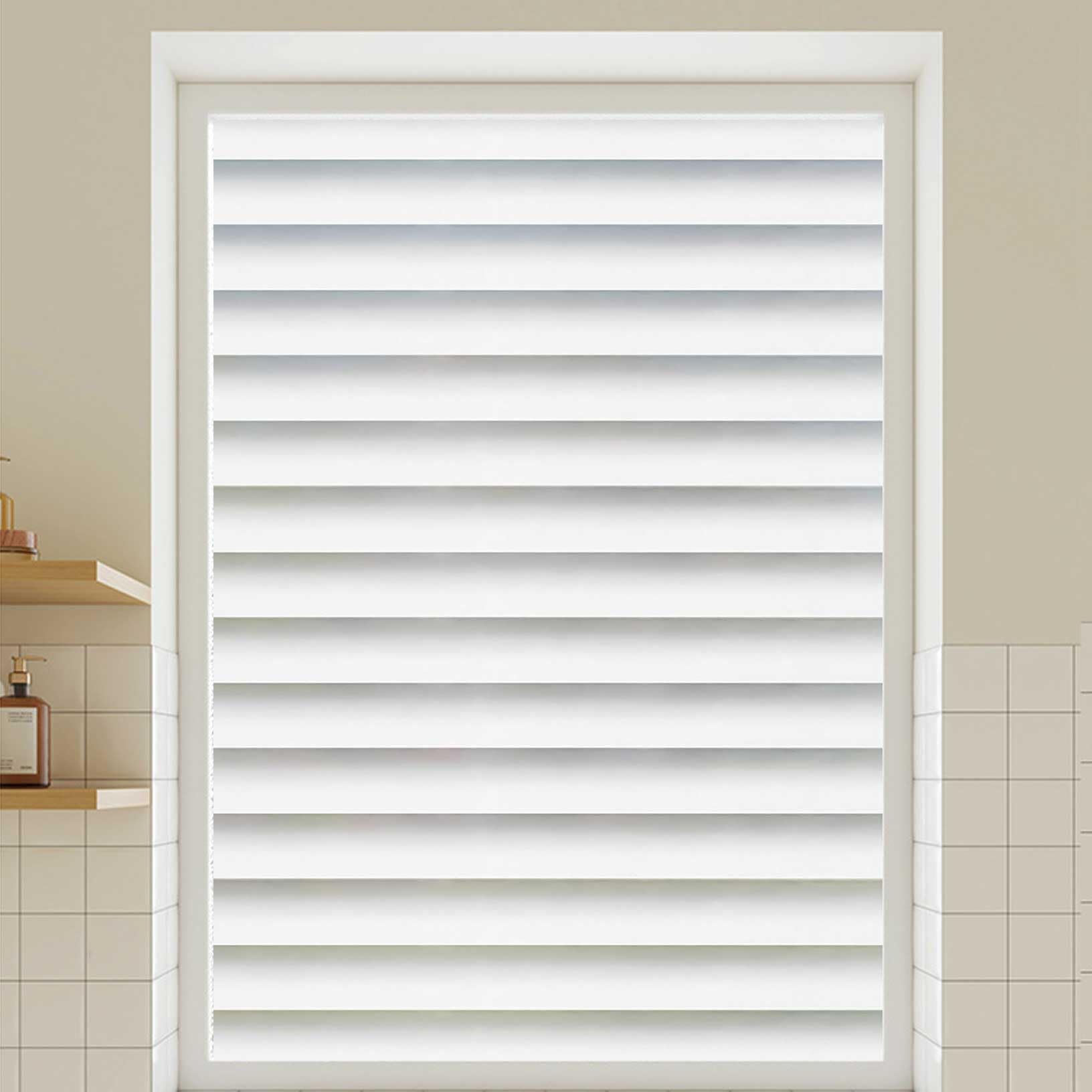 Fensterfolie Blickdicht 75 x 130 cm Selbsthaftend Statisch Haftend Blickdicht Blickdichte Sichtschutzfolie Anti UV Zuschneidbare für Badezimmer Duschkabine Sowie Türen, B