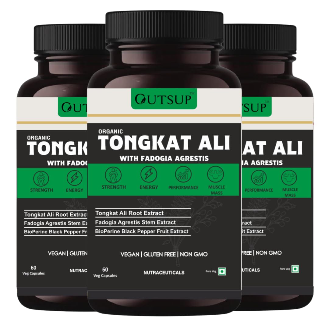 Outsup Tongkat Ali Longjack Root Extract with Fadogia Agrestis, 10:1 Fadogia Agrestis With 100:1 Tongkat Ali Root extract | Enhanced testosterone level, Stamina - 60 Veg Capsules(Pack of 3) (B0C93JZ7VP) Amazon Price History, Amazon Price Tracker