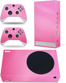 Sticker Wrap Protective Skin Compatible with Xbox Series S Console Pink | Full Set Vinyl Decal, Ultra Thin Controller Cover
