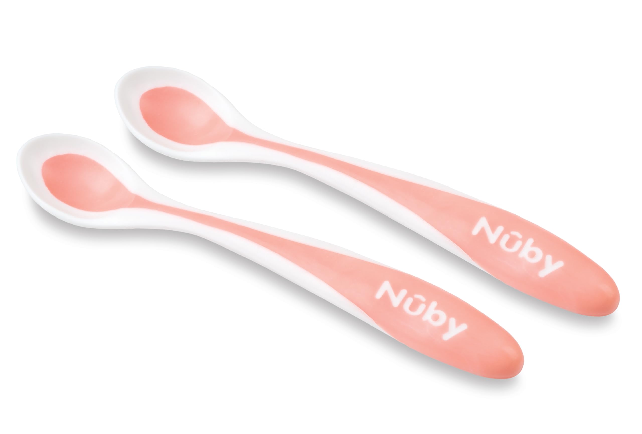Cuillères Bébé Nuby - Capteur De Chaleur - Change De Couleur Si >37°C - Lot De 4 - Manche Anti-Dérapant