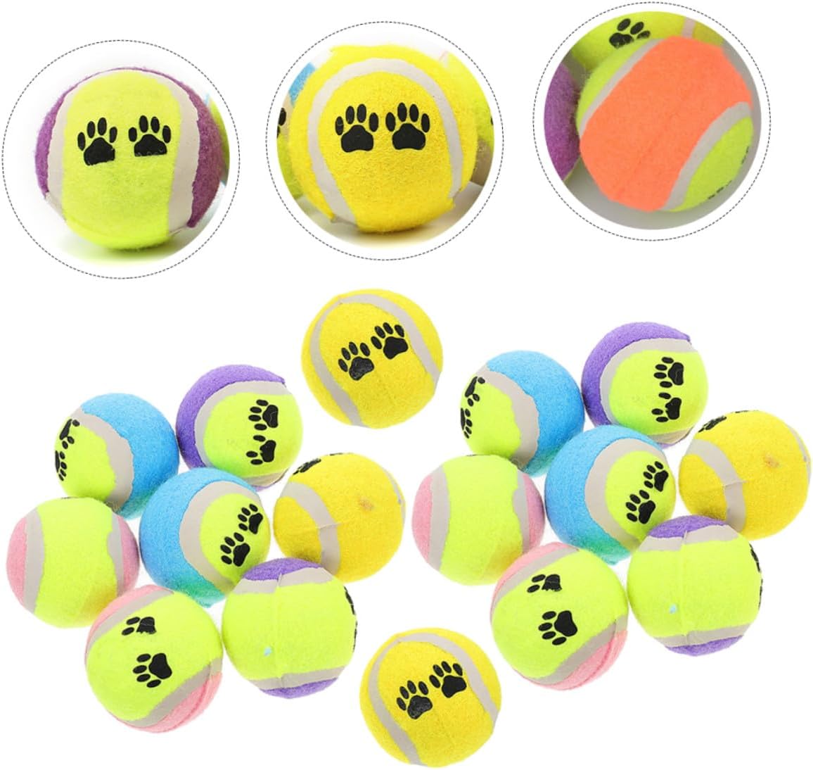 16pcs Plush Rubber Dog Balls for Medium Dogs 7cm Diameter Soft Puppy Throwing for Fetch and Training Random Colors Pet Play Balls for Active
