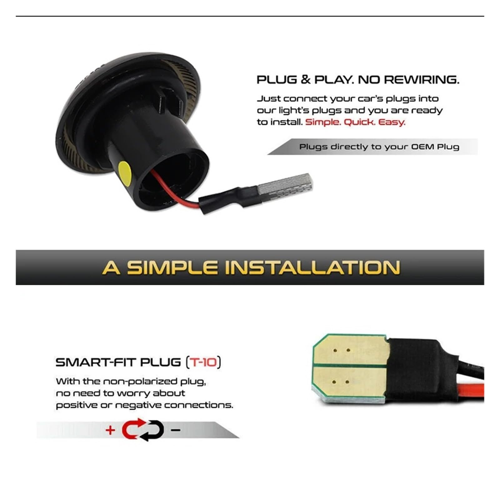 Indicatori Direzione 2 Pezzi Luci Posizione Laterali Luce Direzione 9T1Z13K376 T10 W5W 12V Per Ford Per Transit Per Connect 2010-2016 2017 2018 2019 2020 2021 Segnale Svolta Lampada(Clear Lens)