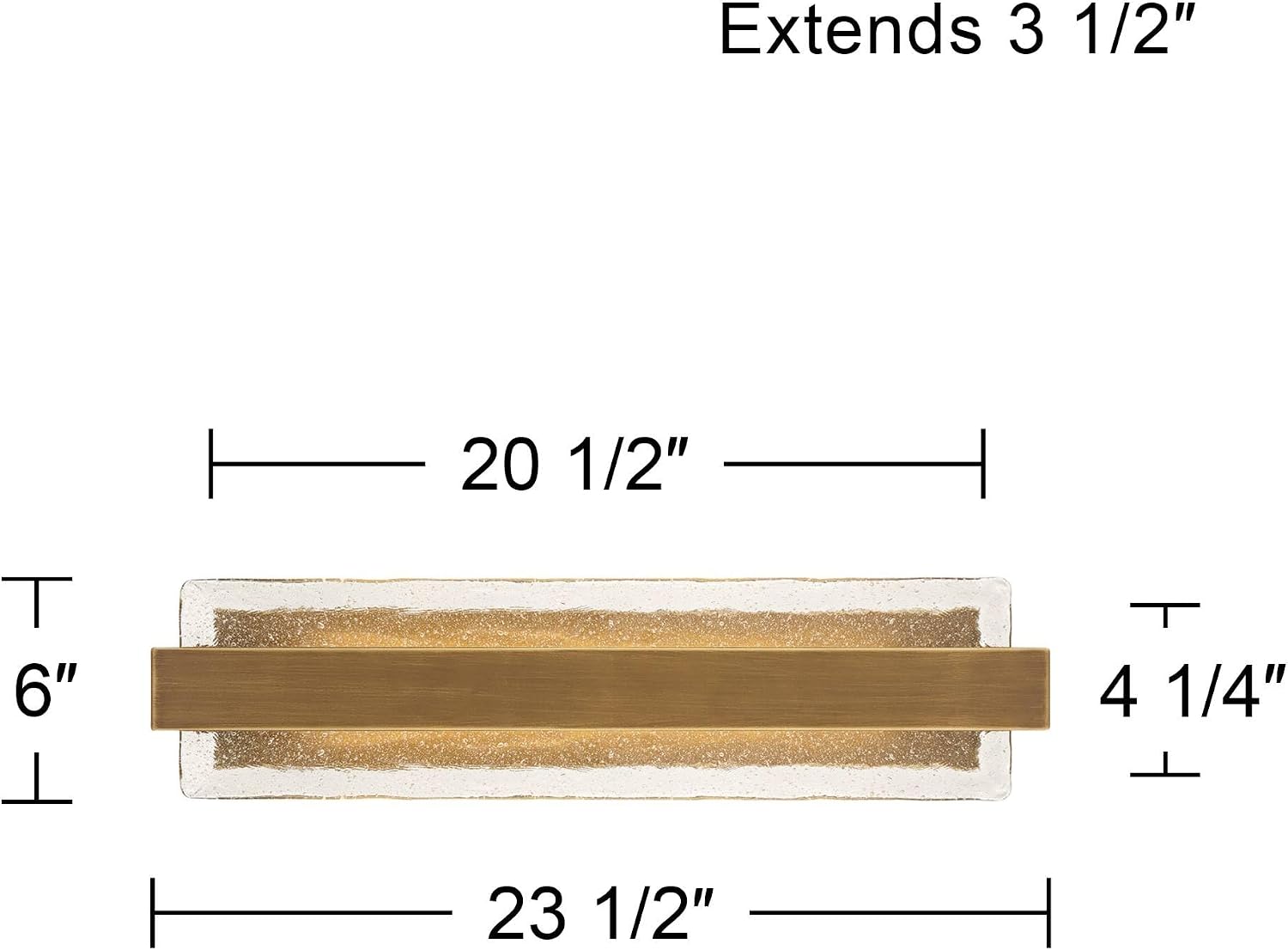 Possini Euro Design Possini Euro Cascadia 23 1/2" Wide Brass and Glass LED Bath Light