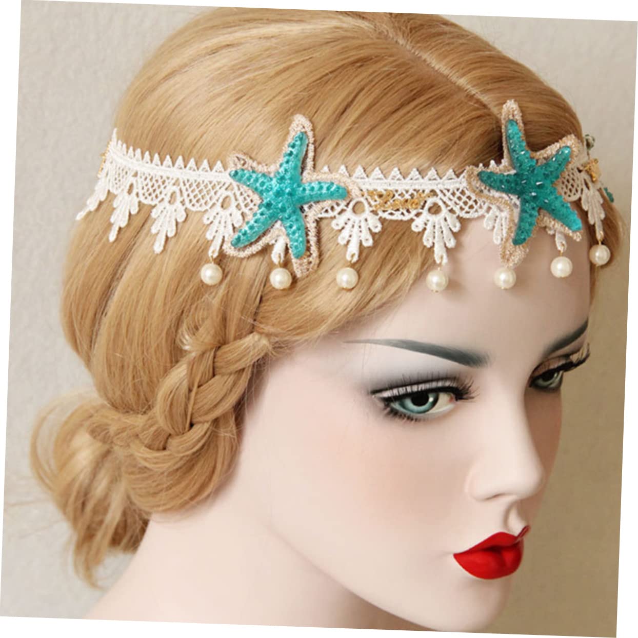 Healeved Lot De 5 Bandeaux Élégants En Dentelle Avec Étoiles De Mer Pour Cheveux Couvre-chef Décoratif Pour Soirée De Mariage