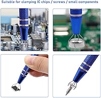 Vista 3 de 5 herramientas de recogida de acero inoxidable con 4 garras, 4 puntas, agarrador de chip IC para recolección de piezas pequeñas, soporte