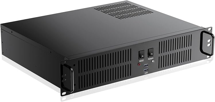 2U Micro ATX Compact Rackmount 3 x 3.5-inch HDD and 1 x 2.5-inch SSD, Chassis Support ATX PS2 PSU, USB