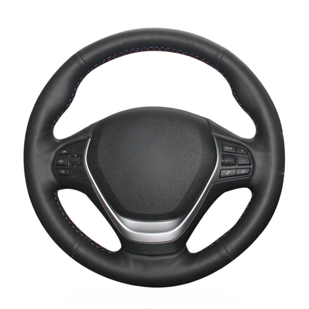 MEWANT Hand Stitched Genuine Leather Steering Wheel Wrap for BMW 2Series F22 F23 F30 F34 F32 F33 F36 DIY Steering Cover