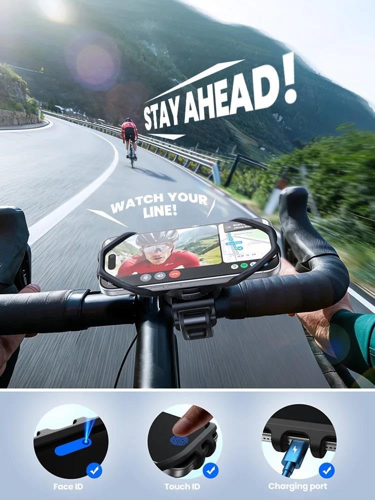 Supporto Telefono Bici Moto Rotabile 360° Silicone Mobile Per Smartphone Ciclismo