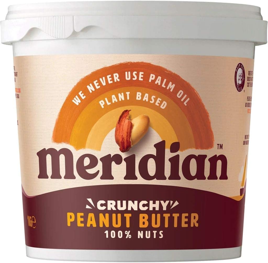 Meridian Natural Crunchy Peanut Butter with No Added Salt 1 Kg (Pack of 6)