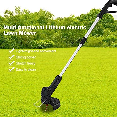 BDWN Cordless Electric Strimmer Handheld Grass Lawn Mower Lightweight Telescopic Cutters Grass Cutters Hedge Trimmers for Lawn Care Home Garden DIY Tools, 15 cm Cutting Width (S)