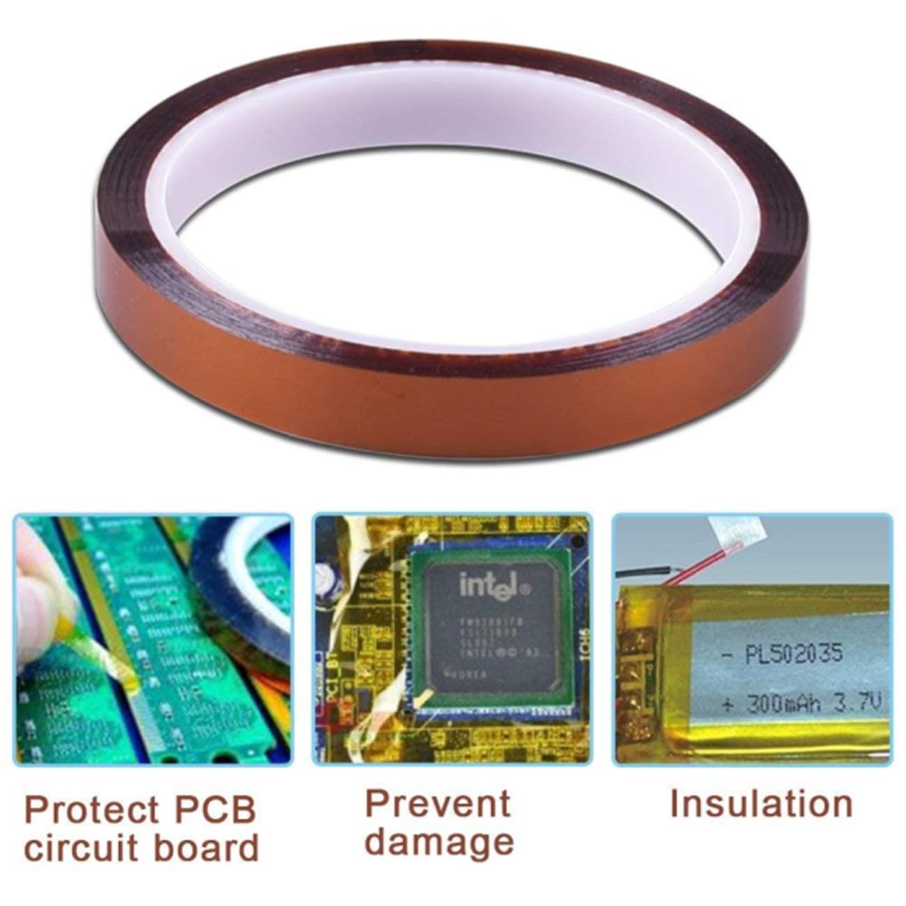 Cinta de Alta Temperatura,2 volúmenes10mm x 33m Alta Temperatura Cintas Resistentes al Calor Cinta Cinta De Sublimación De Alta Temperatura Cinta Térmica para Enmascarar, Soldar, Electricidad