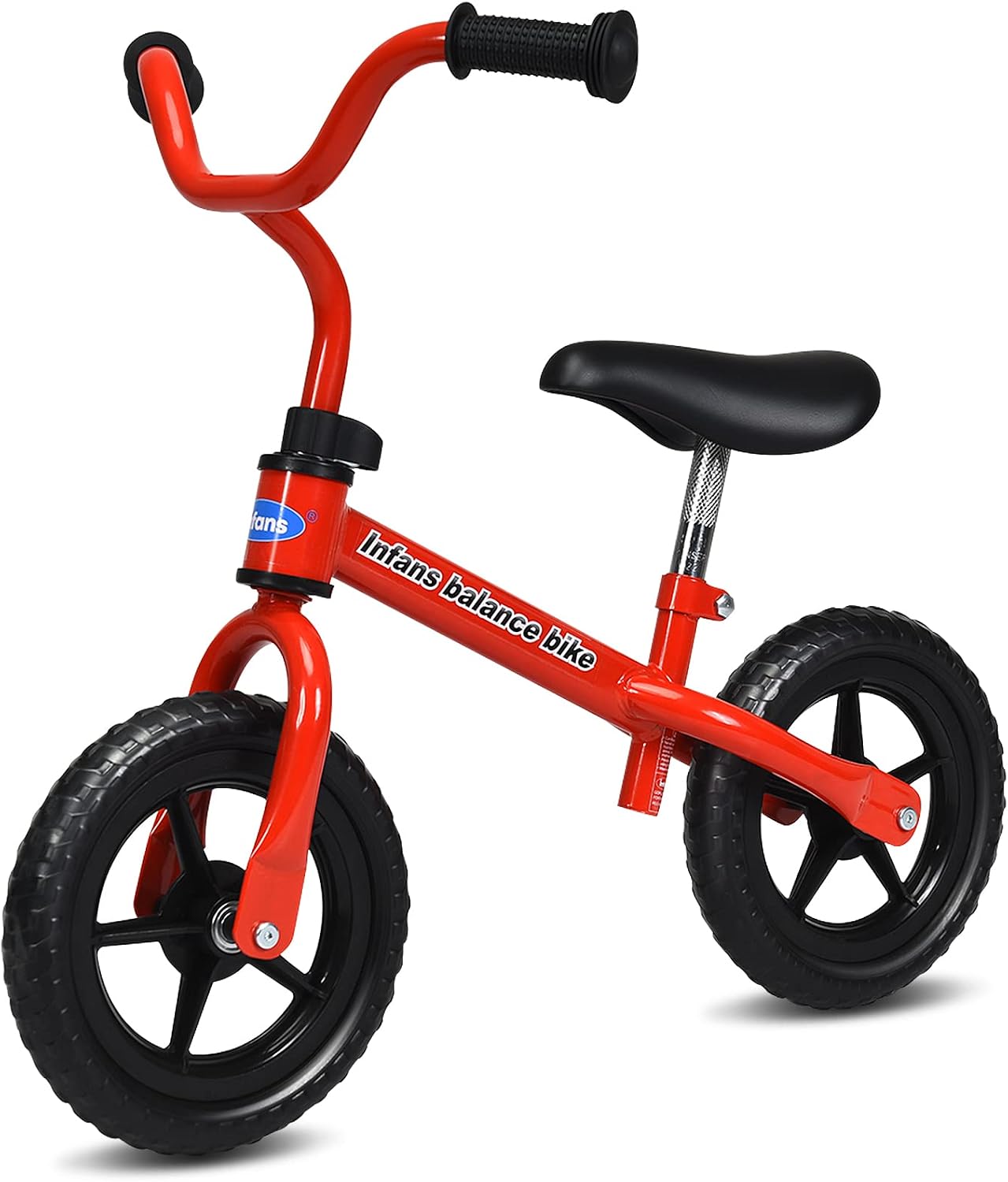 INFANS Balance Bike for 2, 3, 4, 5 Years Old - Beginner Training Bicycle with 10"/12" Airless Eva Tires, Adjustable Handlebar & Seat, Carbon Steel, No Pedal, First Sport Bike