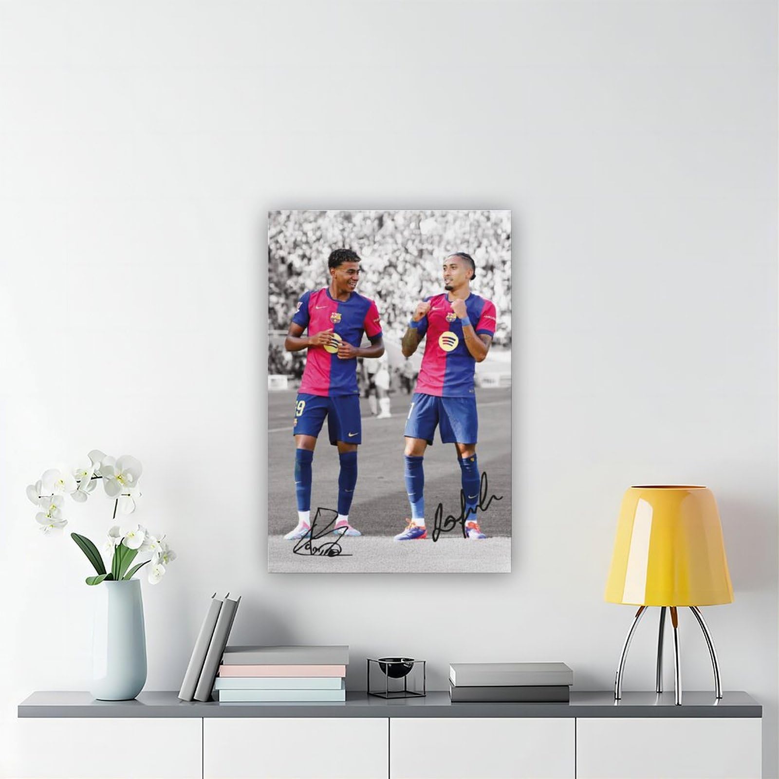 ocvdfss Poster Raphinha Lamine Yamal sur toile pour décoration de chambre à coucher, bureau, chambre, cadeau 40 x 60 cm