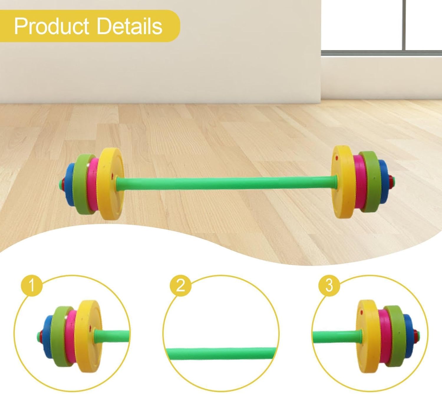 パーソナルトレーニングセット ラバーバーベル セットダンベルシャフト付き｜BODYMAKER（ボディメーカー） Generic 2 個セット 子供用フィットネスダンベル おもちゃ バーベル トレーニング器具 3歳以上向け