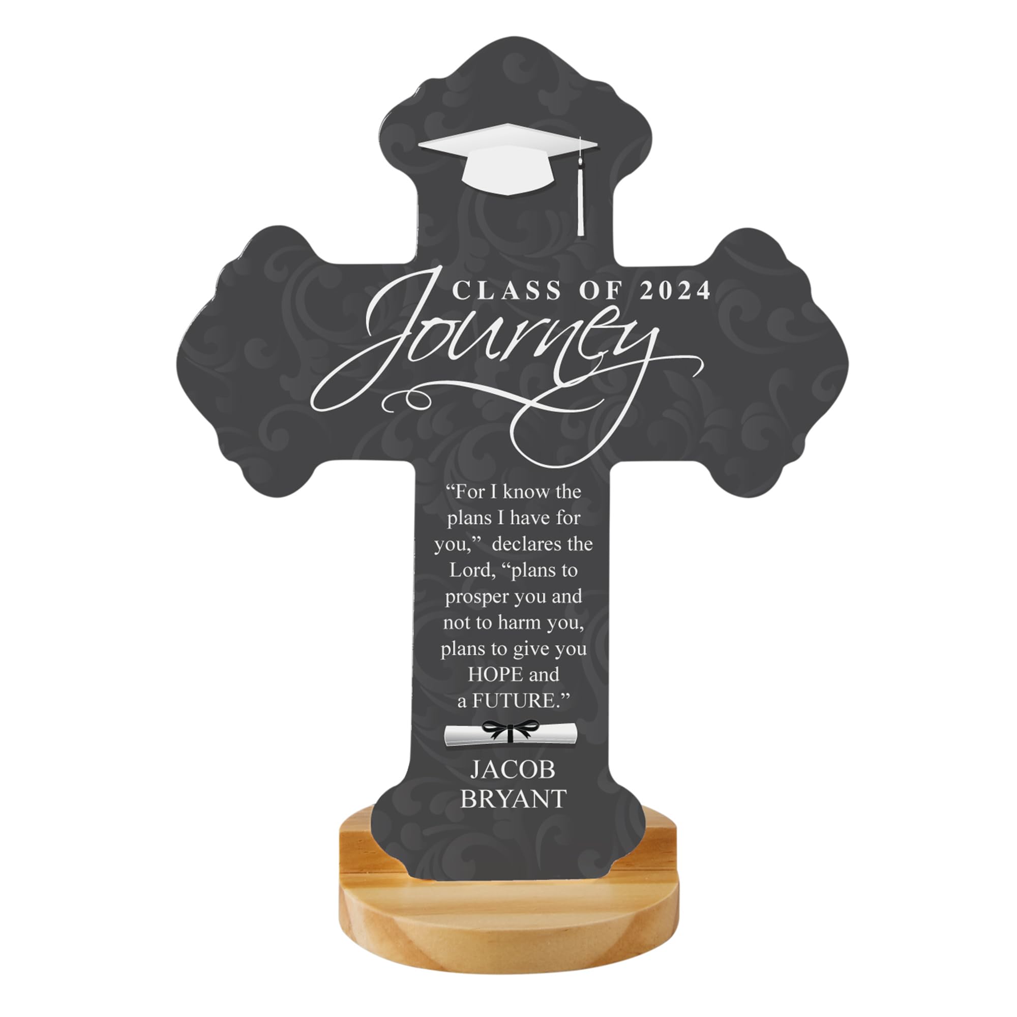 Let's Make Memories Personalized Graduation Prayer Cross - Religious Graduation Gift - Class of 2024